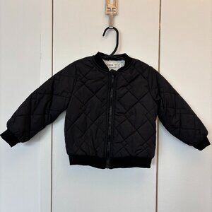 3T Boys Black Quilted Bomber Jacket (SHEIN)